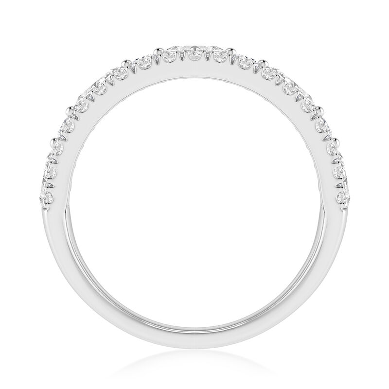 Lab Grown Diamond 1ctw. Marquise and Round Triple Row Wedding Ring in 14k White Gold image number null